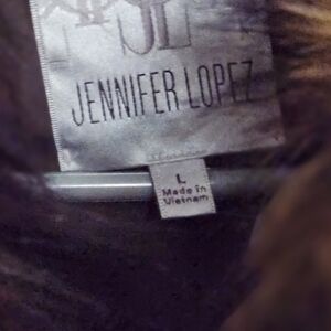 Jennifer Lopez Taupe  Brown Faux Fur Coat Size Largr